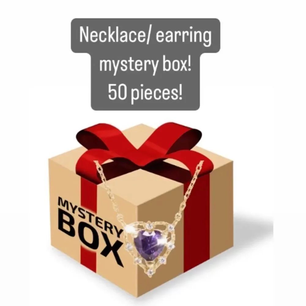 50 Pc NEW mystery box brand new jewelry necklaces and earrings mixed 50pc total